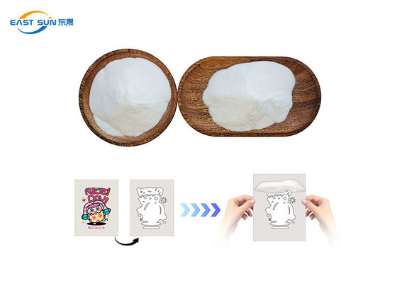 ভালো দাম প্রিমিয়াম হোয়াইট টিপিইউ ডিটিএফ আঠালো পাউডার উচ্চতর স্থিতিস্থাপকতা 80-170μm ডিটিএফ ট্রান্সফার মুদ্রণের জন্য শস্যের আকার অনলাইন